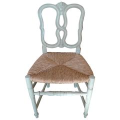 Reproduction Louis XVI Rush Seat, Dining-Chair with Large Seat