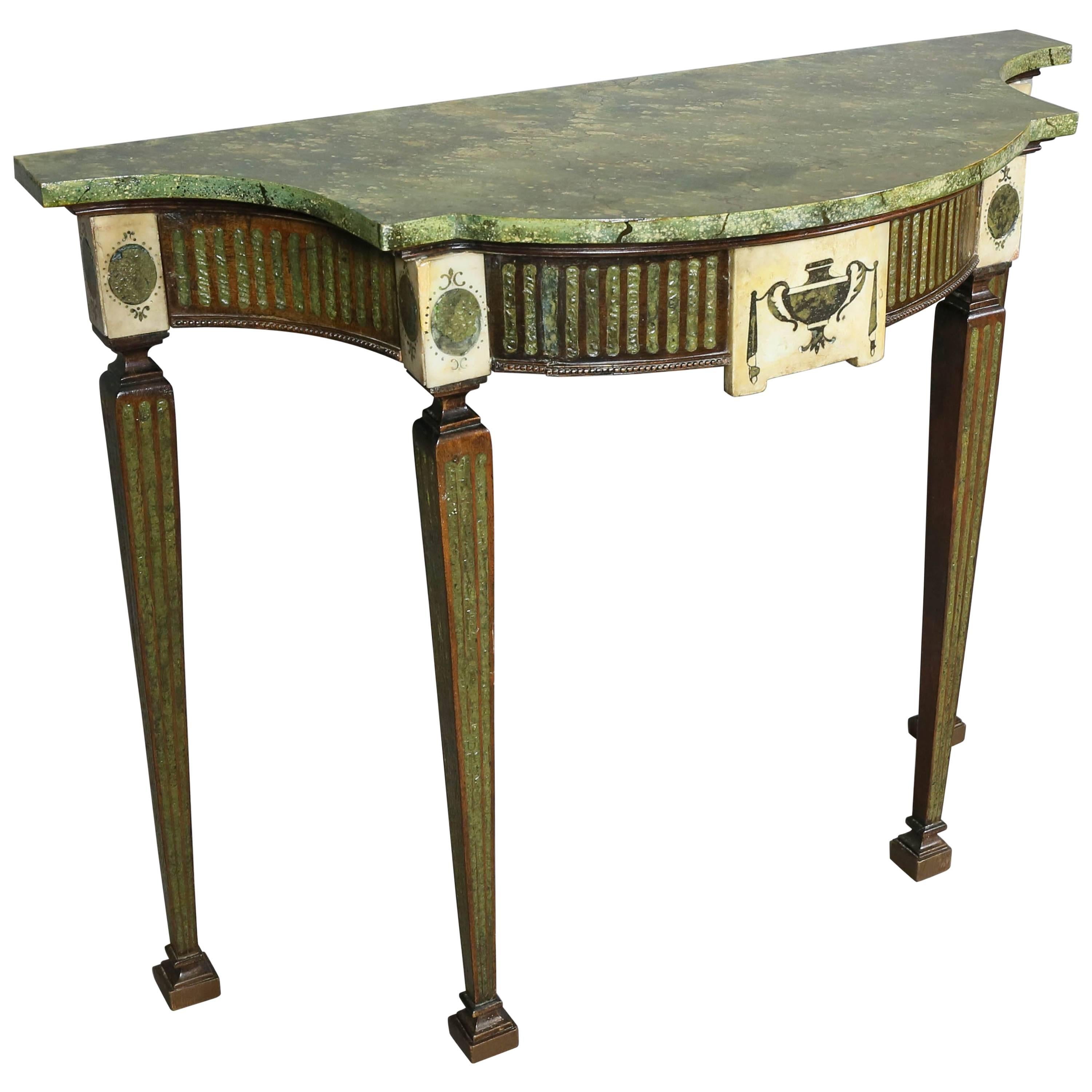 Irish Neoclassic Marble Mounted Console Table