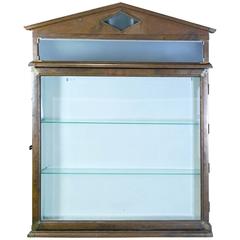 Antique Copper or Brass Marquee Glass Display, 1900