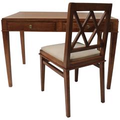 Jacques Adnet Oak Desk and Chair 9
