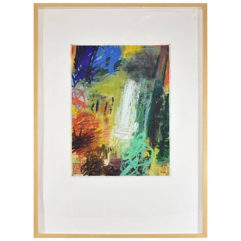 Oil Crayon Pastel or Pencil by Tino Zago, Venezia 17 For Sale at