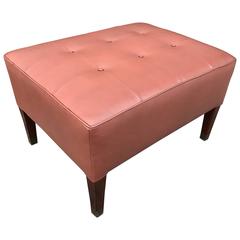 Mid-Century Leather and Mahogany Ottoman 10