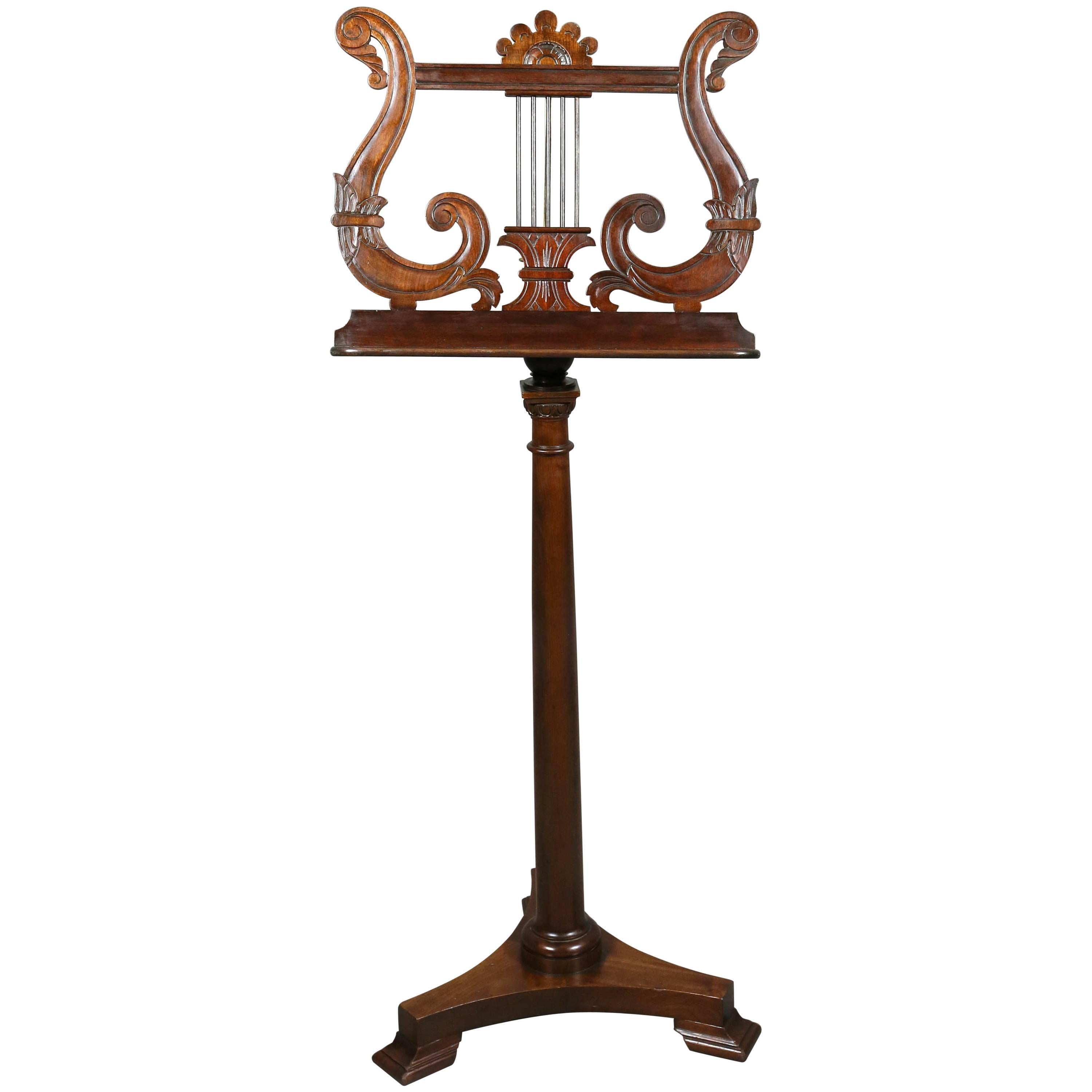 American Classical Revival Mahogany Music Stand