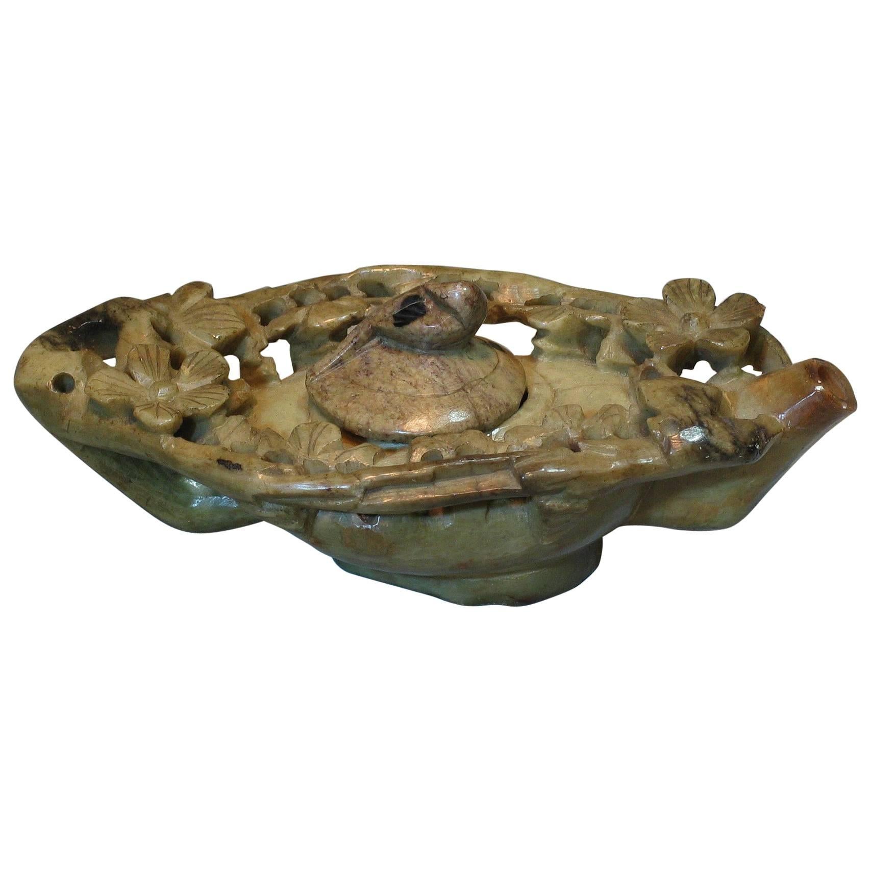 Carved Chinese Soapstone Water Dropper For Sale