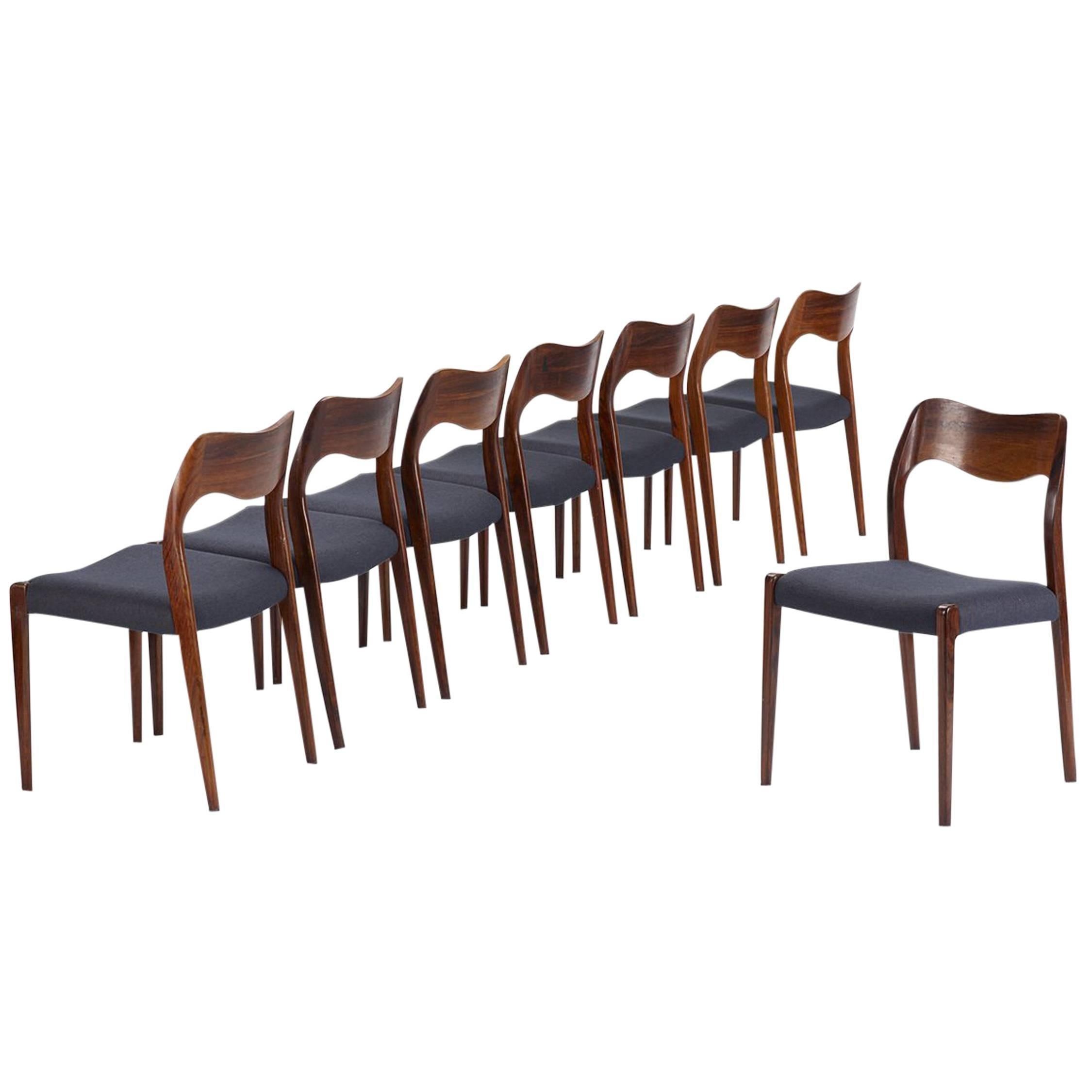 Dining Chairs, Set of Eight by Niels O. Møller for J.L. Møllers Møbelfabrik