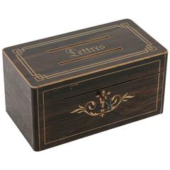 19th Century Charles X Period Rosewood and Lemonwood Inlay Marquetry Letter Box