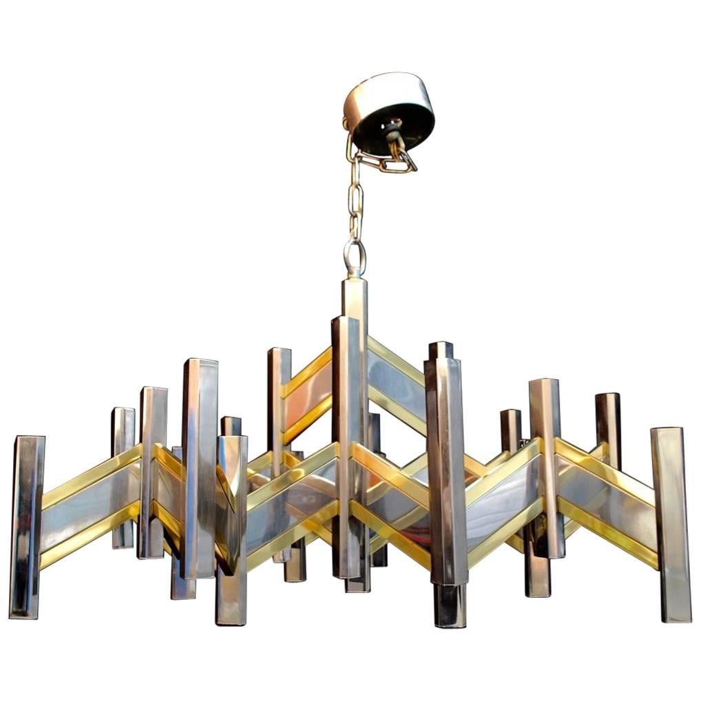 Elegant mid century Chandelier by Gaetano Sciolari