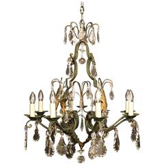 French Toleware Eight-Light Antique Chandelier