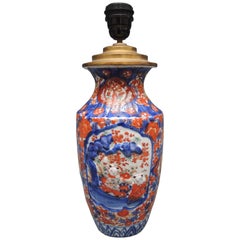 Antique Japanese Imari Vase Converted into a Lamp