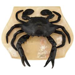 Antique French Bronze Crab Inkwell, 1900