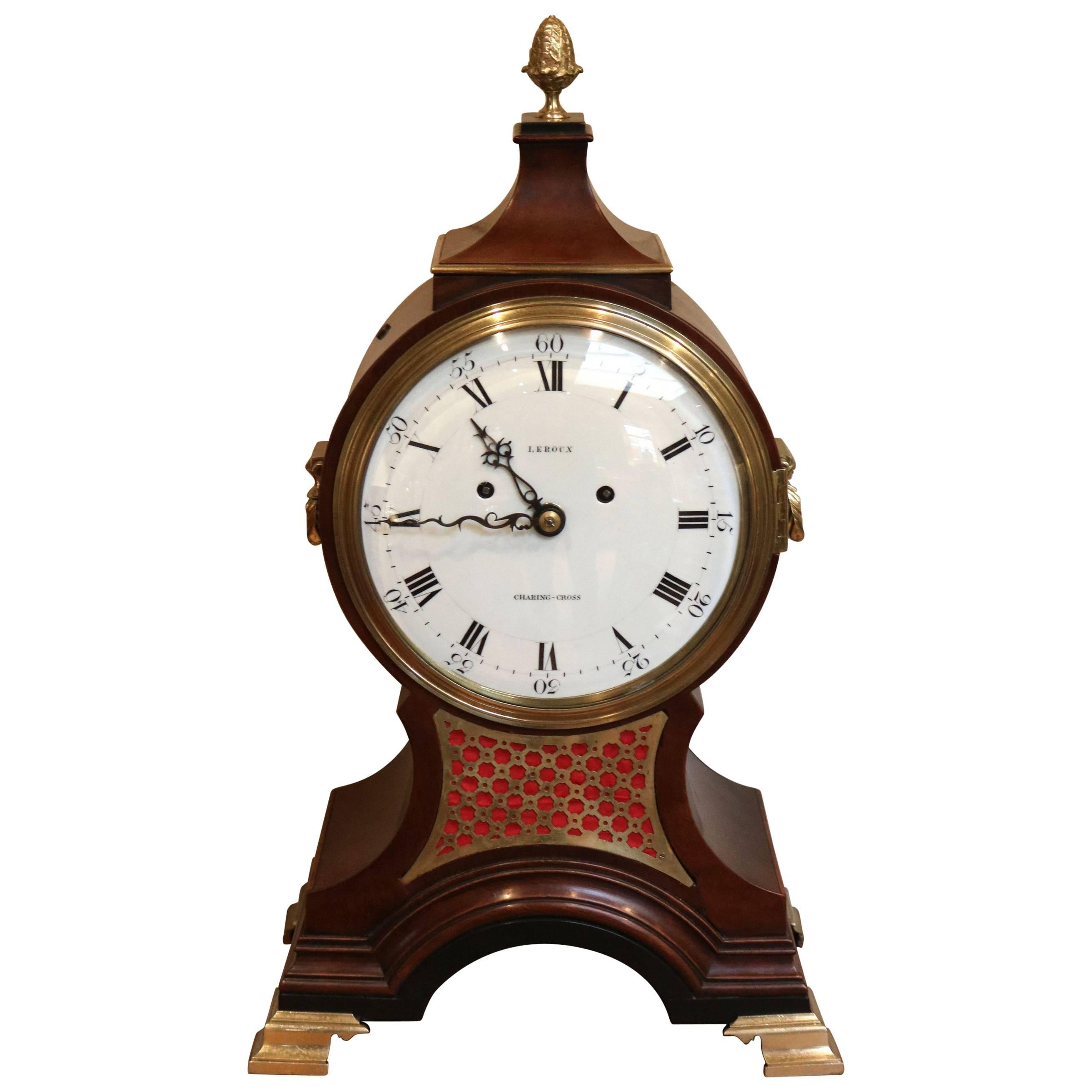 Georgian Mahogany Balloon Clock