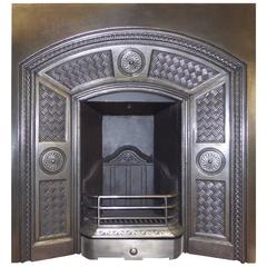 Late 19th Century Arts and Craft Burnished Cast Iron Fireplace Insert