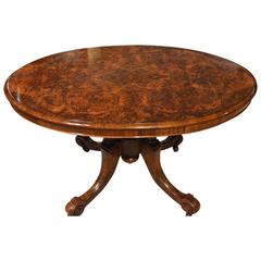 Burr Walnut Victorian Period Antique Coffee Table