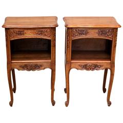 Antique Pair of Oak Bedside Cabinets