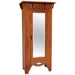 Arts and Crafts Single Oak Wardrobe
