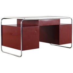 Mauser RD3 Desk, Rundform Bauhaus, Steel Tube Chest