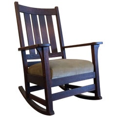 Original L&JG Stickley Mission Rocking Chair Oak