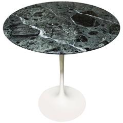 Eero Saarinen Tulip Side Table for Knoll with 'Verdi Alpi' Green Marble Top