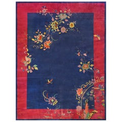 Early 20th Century Hand-Woven Chinese Deco Rug