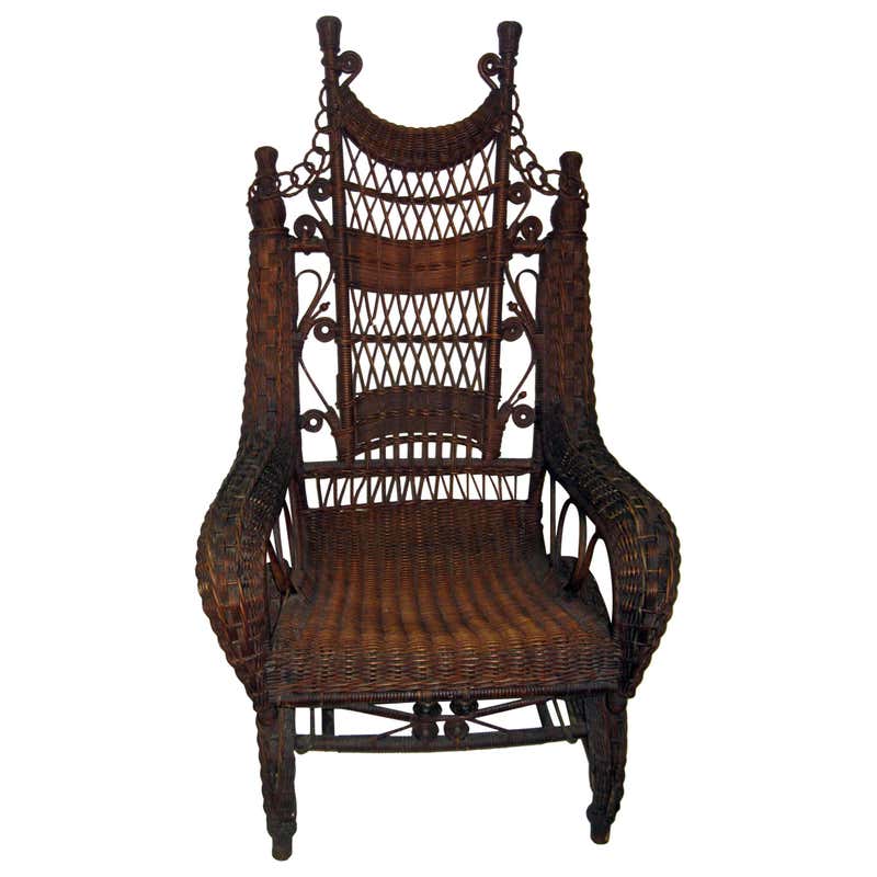 19th Century Natural Wicker Platform Rocker at 1stDibs | heywood ...