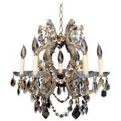 Vintage Beautiful Small Crystal Chandelier Maria Theresa Style