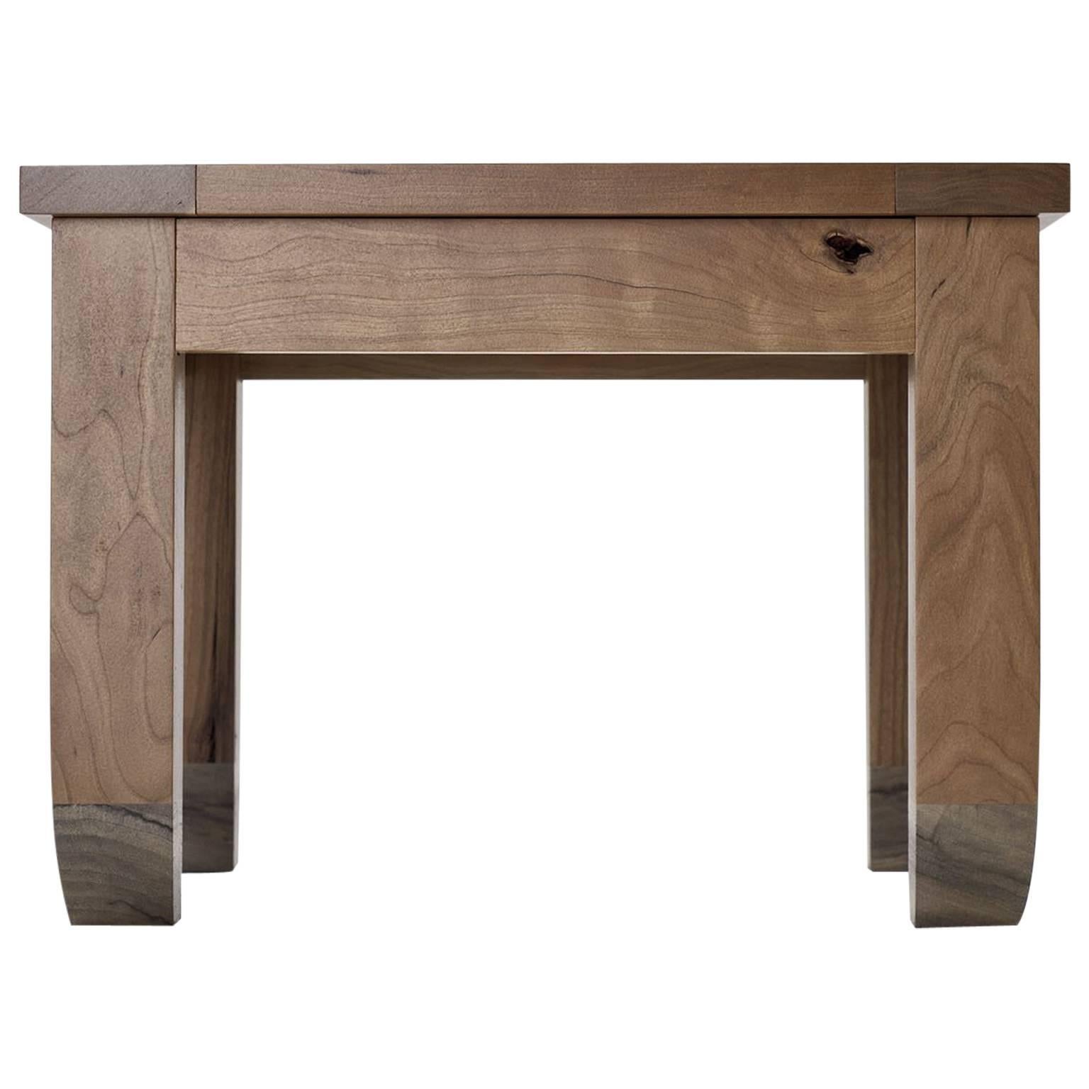 Contemporary Cherry and English Walnut Low Stool Made in Brooklyn in Stock For Sale