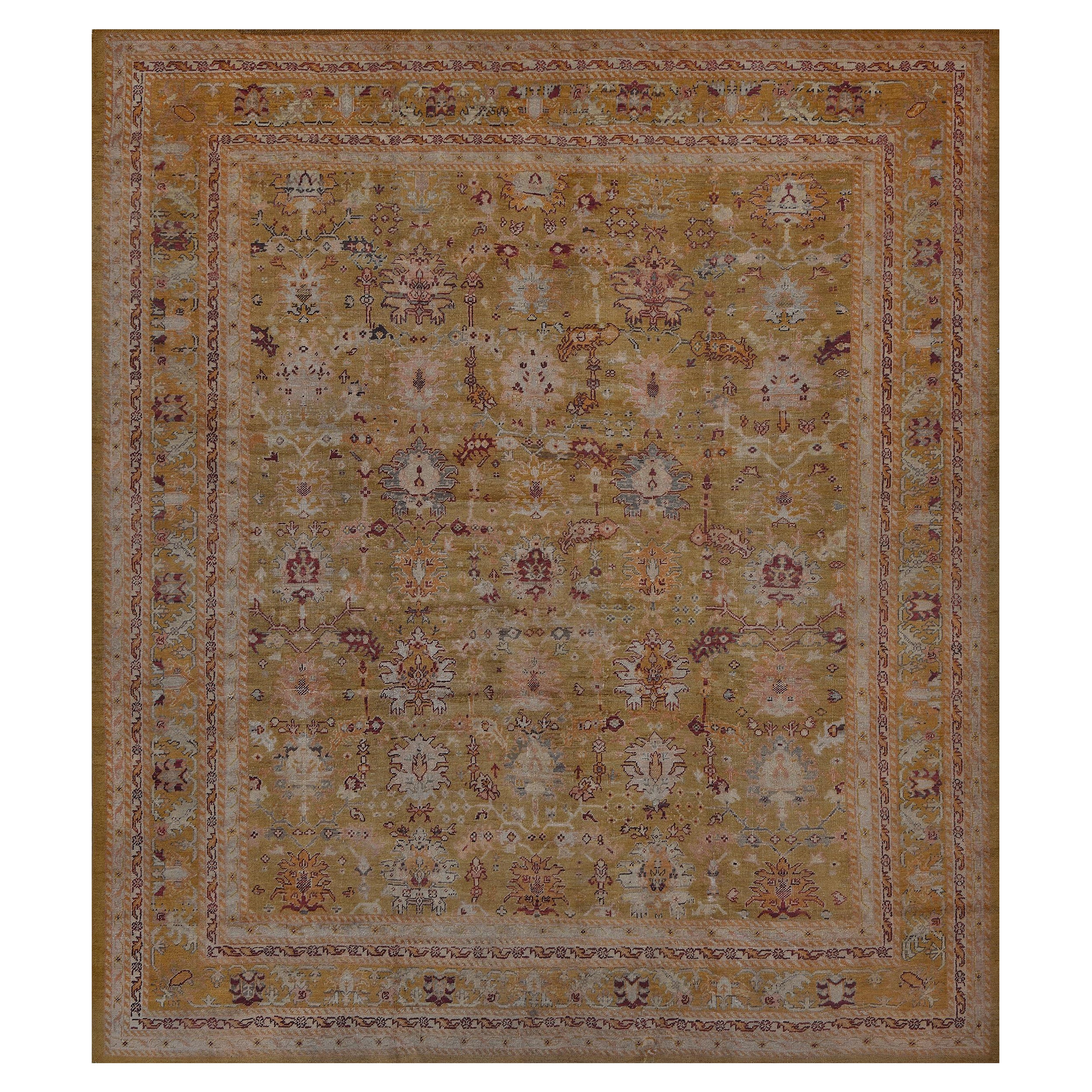 Late 19th Century Oushak Rug from Anatolia