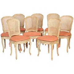 Set of Ten Painted Louis XV Style Dining Room Chairs