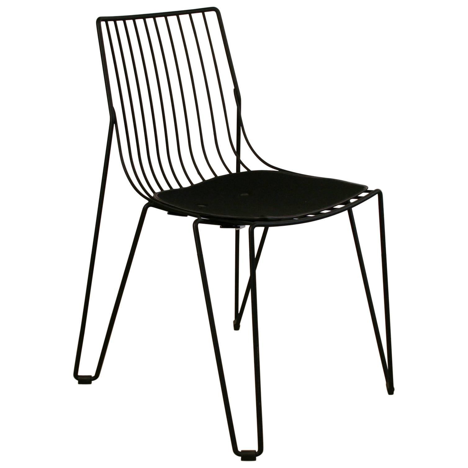 Tio Black Dining Chair with Seat Pad by Mass Productions