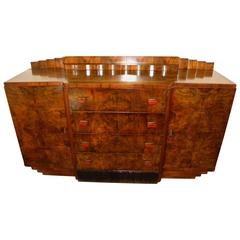 Bookmatched Dining Art Deco Storage Cabinet 5