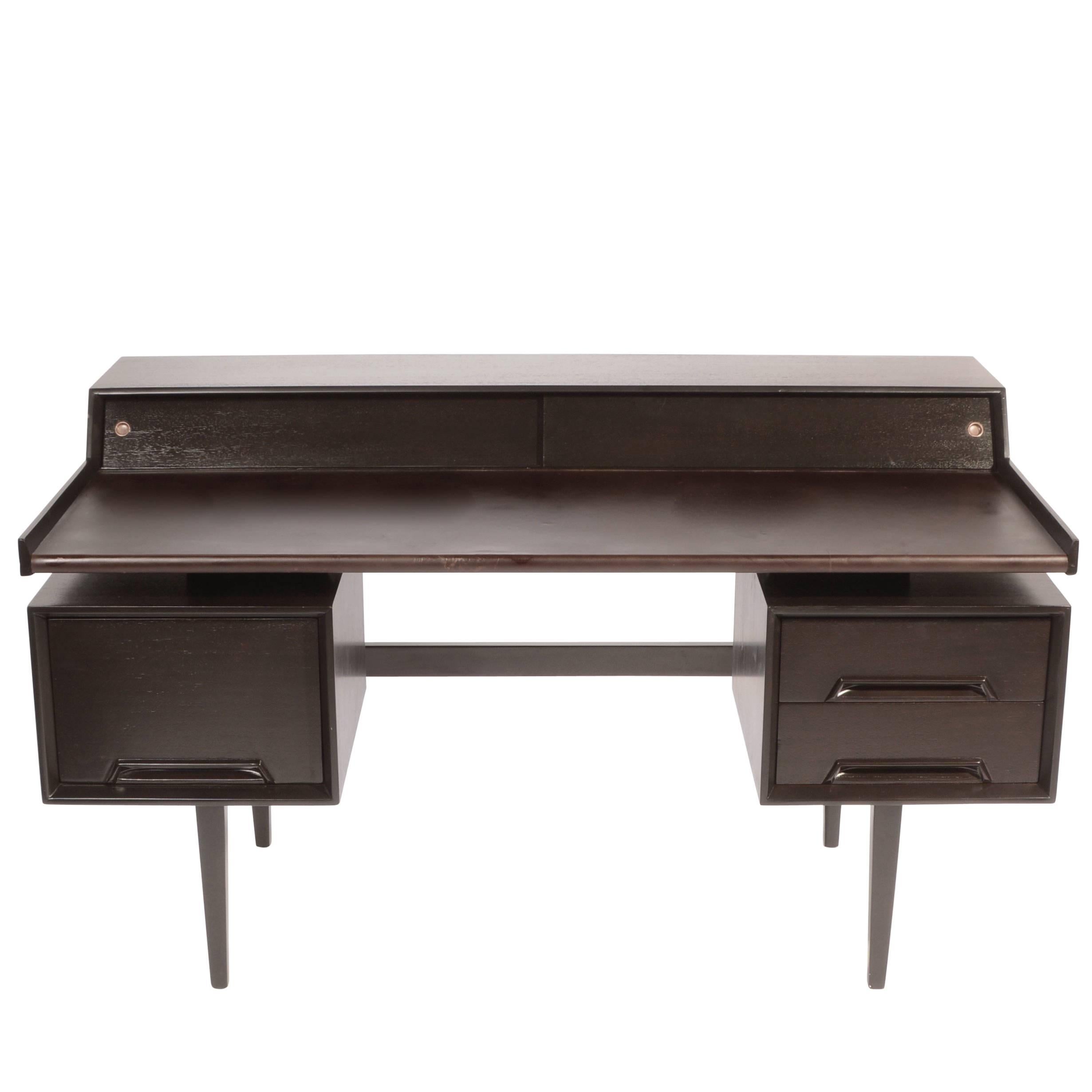 Ebonized Milo Baughman Floating-Top Desk by Drexel