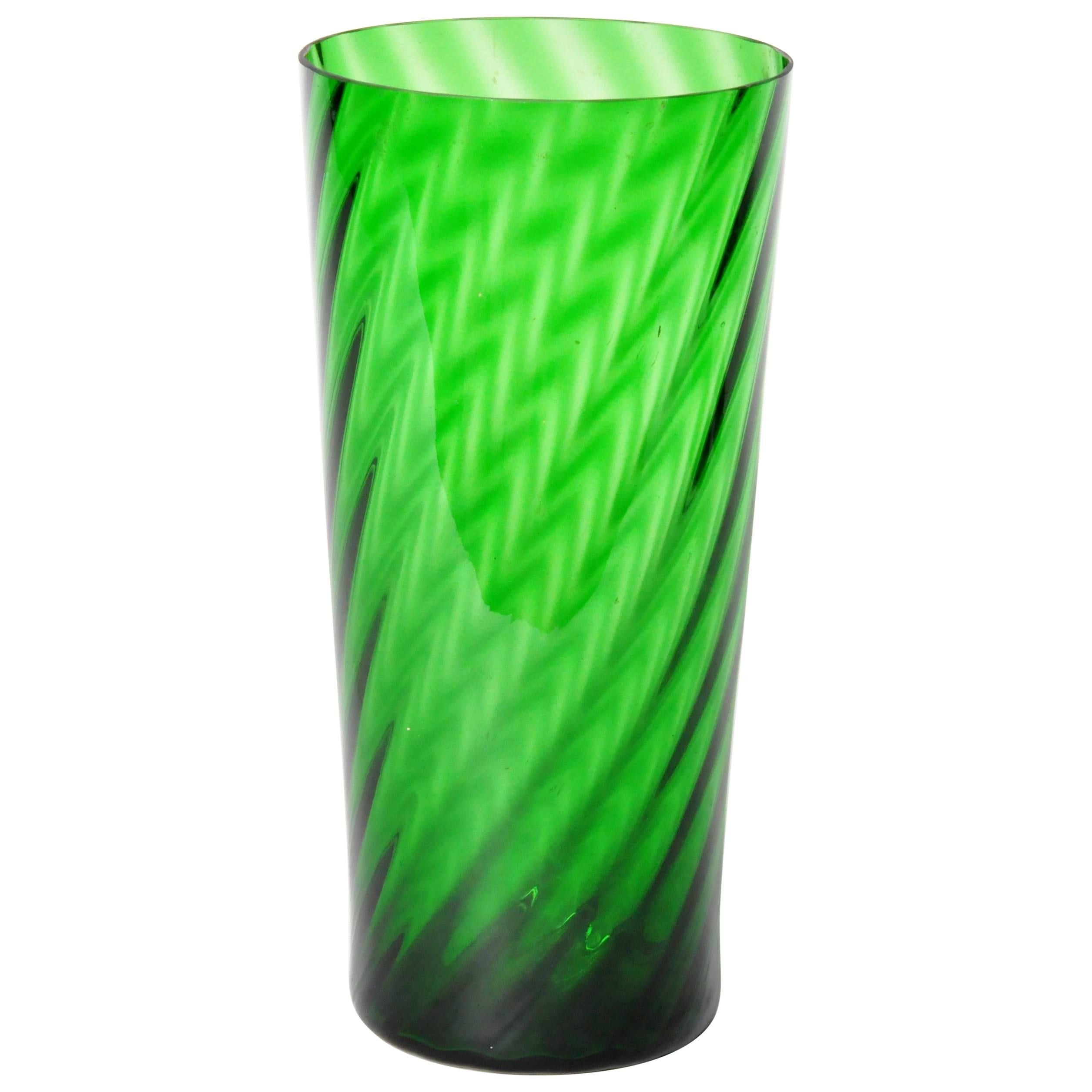 Green Empoli Patterned Glass Vase