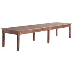 Six-Leg Dining Table with Scrubbed Top