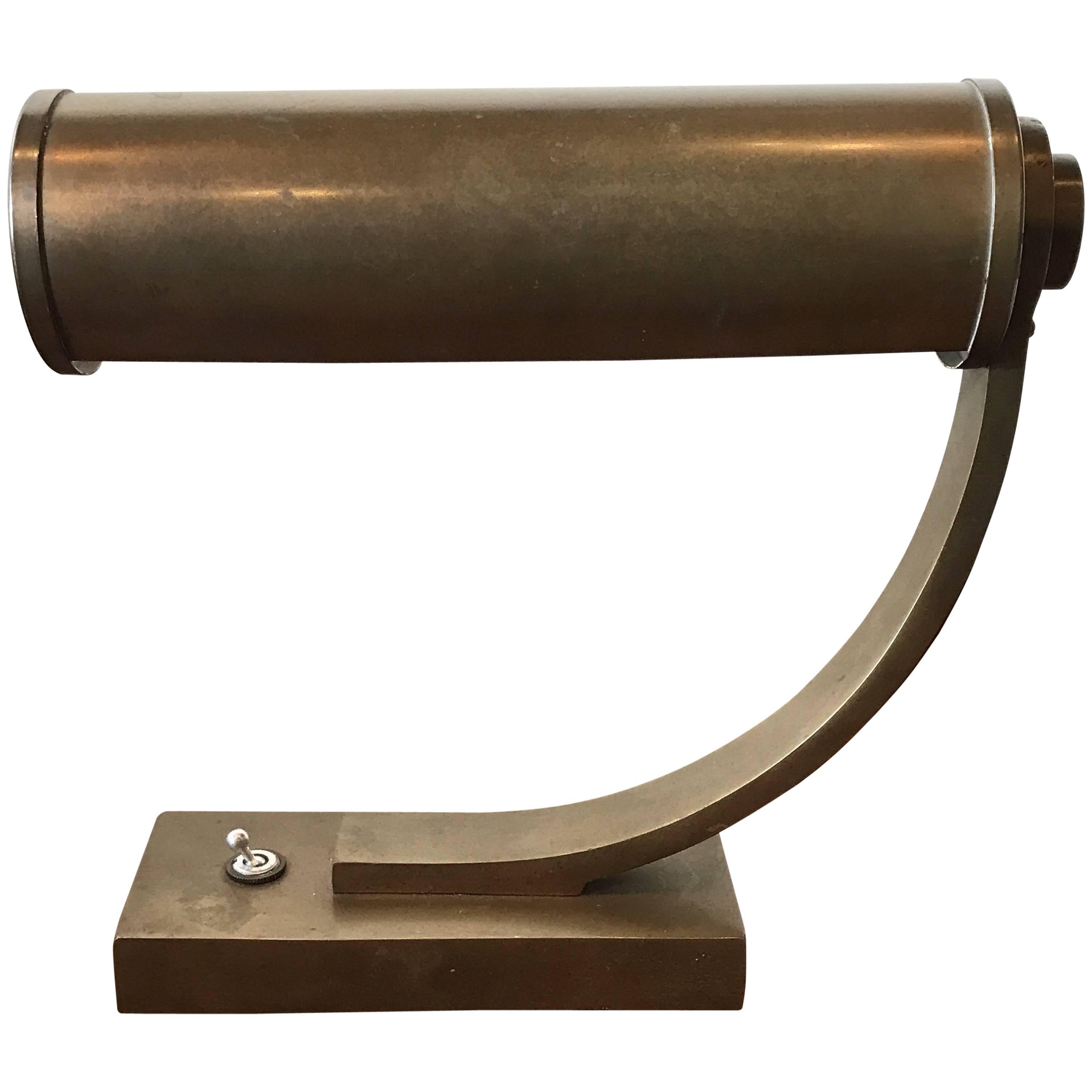 Brass Machine Age Desk Lamp