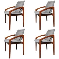 Set of Four Kai Kristiansen Danish Teak Dining Chairs