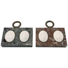 Pair of Grand Tour Portrait Plaques of Roman Emperors