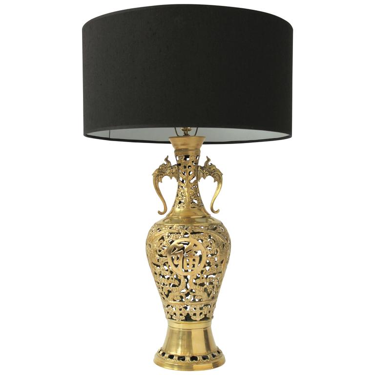Finely Casted James Mont Attributed Solid Brass Table Lamps, 1960s, USA