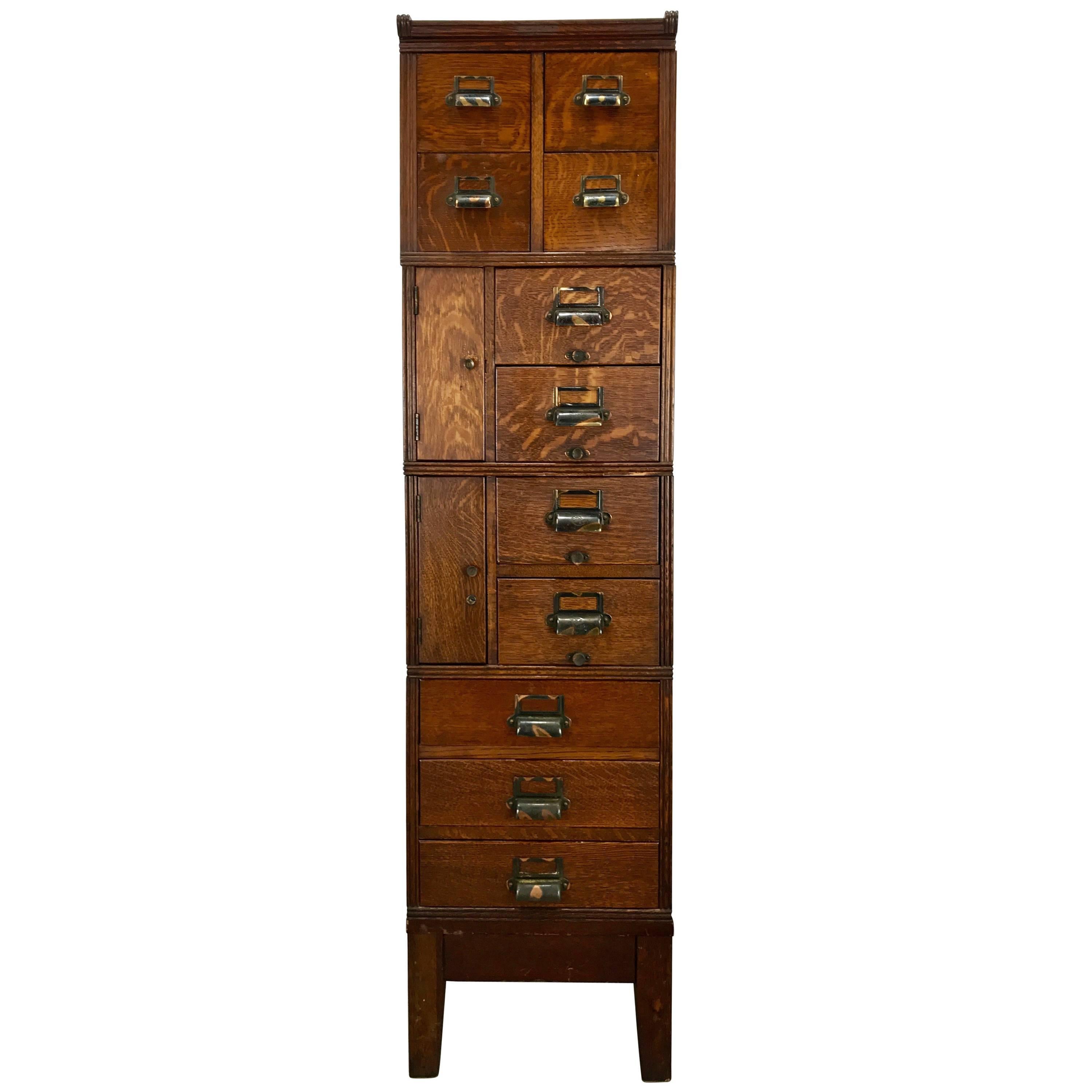 Stunning Architectural Quartered Oak Stackable File, Yawman & Erbe
