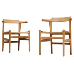 Hans Wegner PP68 Chairs Pair PP Møbler, Denmark, 1987