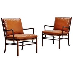 Ole Wanscher Colonial Chairs Pair Poul Jeppesen, Denmark, 1949