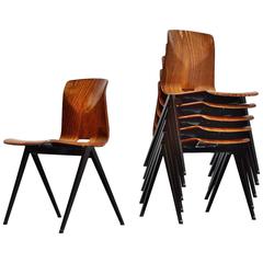 Pagholz S22 Stacking Chairs Caramel, Germany, 1965