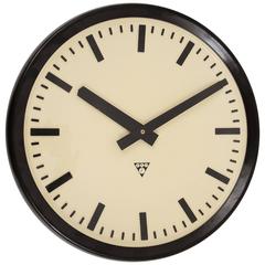 Vintage Huge Bakelite 1940s Industrial Train Station Wall Clock in Excellent Condition