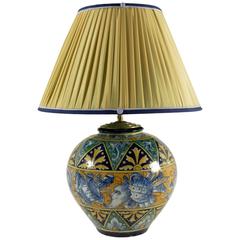 19th Century Italian Majolica Vase Lamp