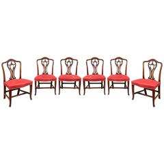 Set of Six George III Carved Dining Chairs