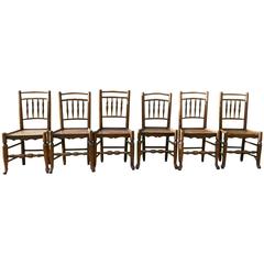 Set of Six, 18th Century Clissett Style Elm and Ash Country Chairs 9