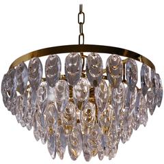 Vintage Palwa Chandelier, Gilt Brass and Optical Crystals, 1960s, German