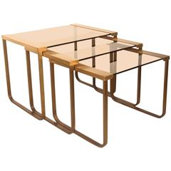 Nesting Table Italian Design in the Manner Fontana Arte 12