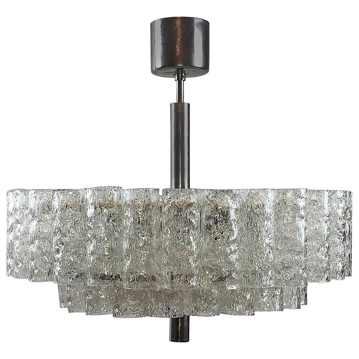 Vintage Glass Tube Flush Mount Ceiling Fixture Chandelier from Doria Leuchten, 1960s Vintage Glass Tube Flush Mount Ceiling Fixture Chandelier from Doria Leuchten, 1960s