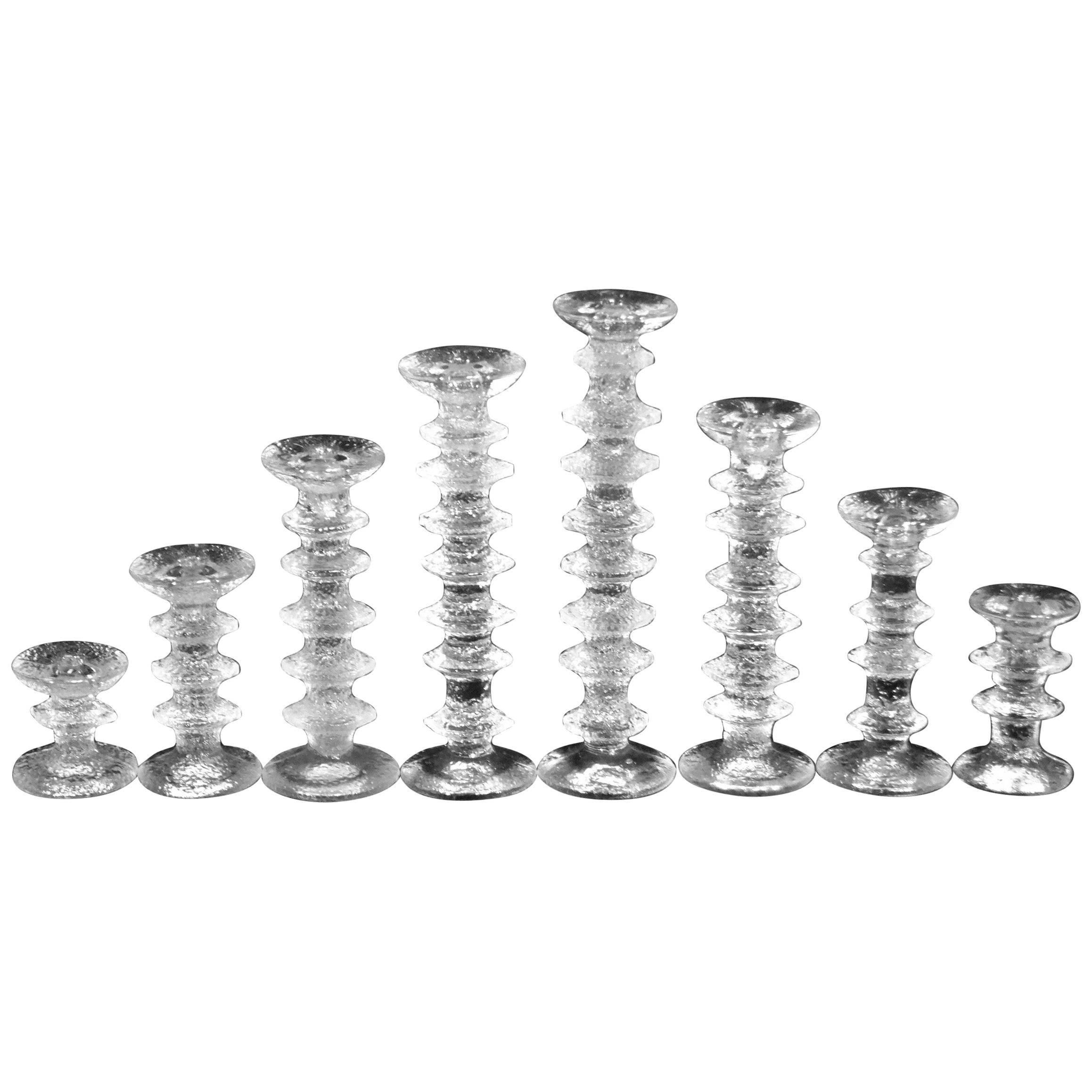 Complete Set of Eight Festivo Candlesticks by Timo Sarpaneva for Iittala For Sale