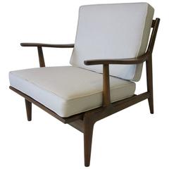 Italian Wood Framed Upholstered Lounge Chair 7
